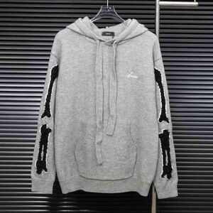 AMIRI Gray Hoodie with Black Details